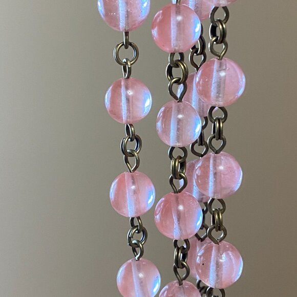 Cherry Quartz Bronze Link Adjustable Choker Necklace - Picture 10 of 14